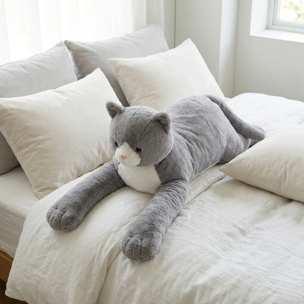 Giant Gray Cat Plush
