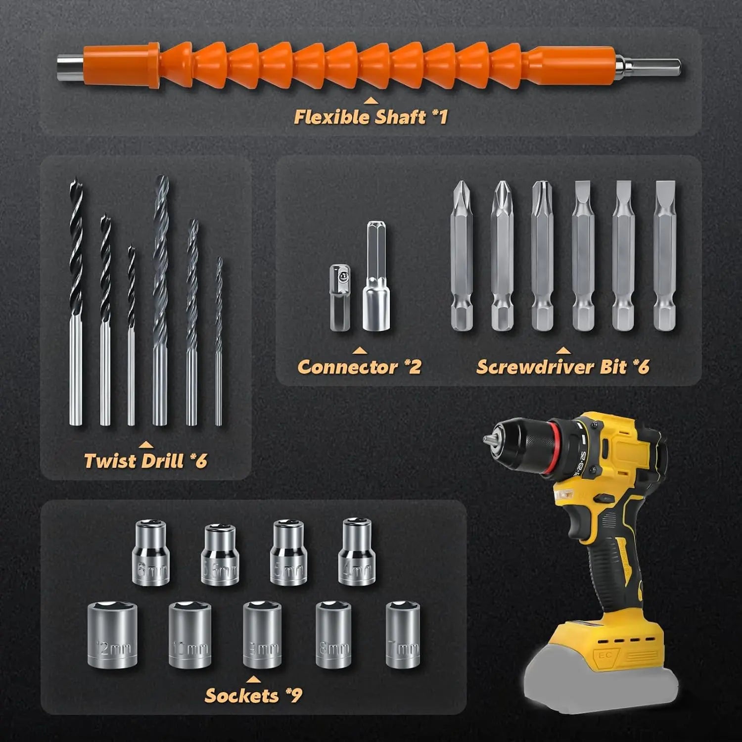 Cordless Drill Driver Compatible with Dewalt 20V Battery Brushless Two Speed - Image 6
